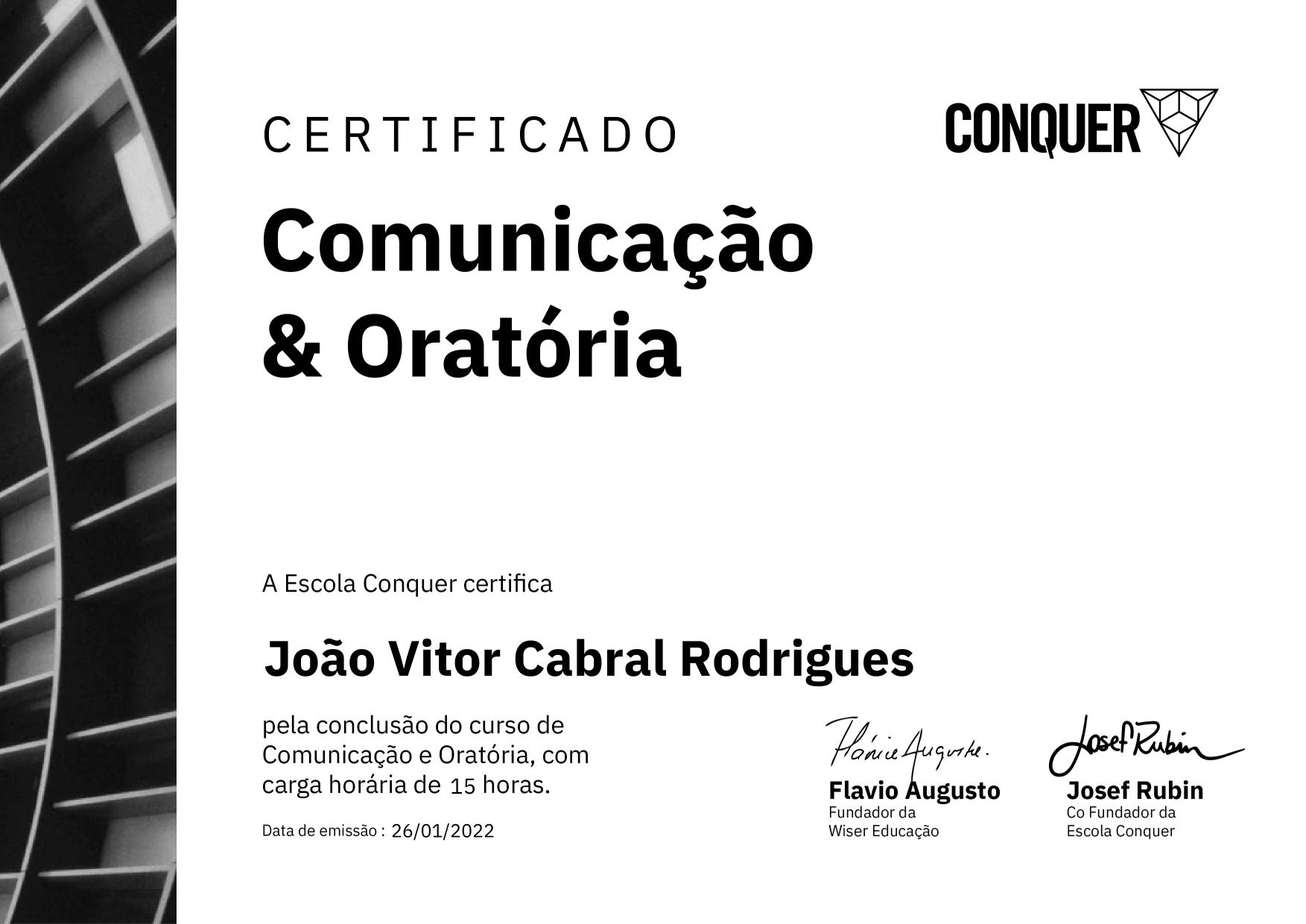 Certificado de Comunicação e Oratória - Comunicando com assertividade